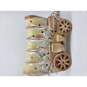 1945–1945 Ucagco Ceramic Covered Wagon Lamp 8" Western Vintage Decor Japan